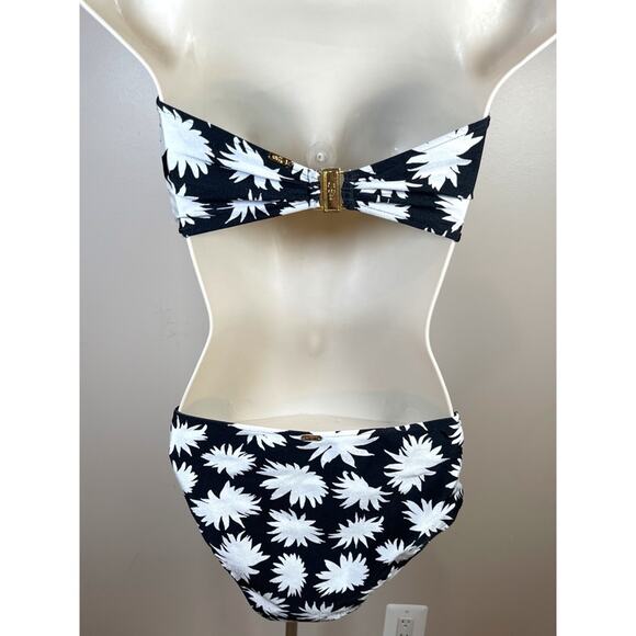 PatBO Dahlia Floral Black and White Mid Rise Bikini Swim Set Size Small - Picture 6 of 8